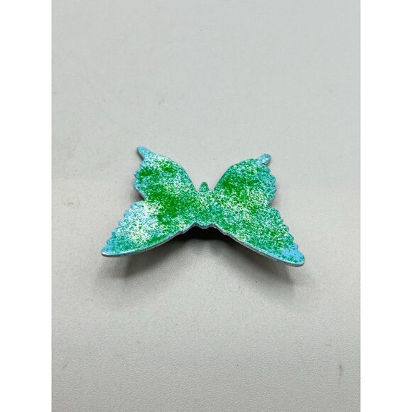 Vintage Green Enamel Over Aluminium Butterfly Pin Brooch Hand Crafted Bug Pin - Picture 4 of 7